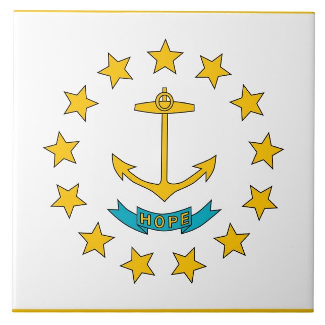 Tile rhode island Statlig flagga Kakelplatta (Framsidan)