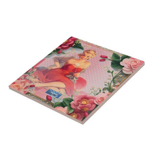 Tile Ro Framed (Dam in Red) RFPMDesigns ©️ 2024 Kakelplatta (Sidan)