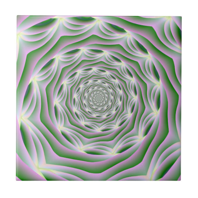 Tile Rosa and Grönt Vortex Kakelplatta (Framsidan)