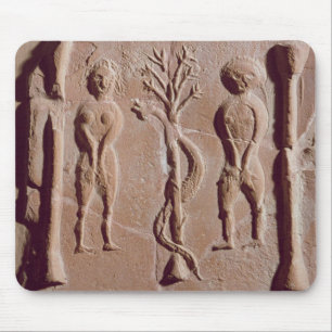 Tile som föreställer Adam och kvällen, romare Musmatta