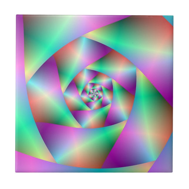 Tile Spiral i turkos och Rosa Kakelplatta (Framsidan)