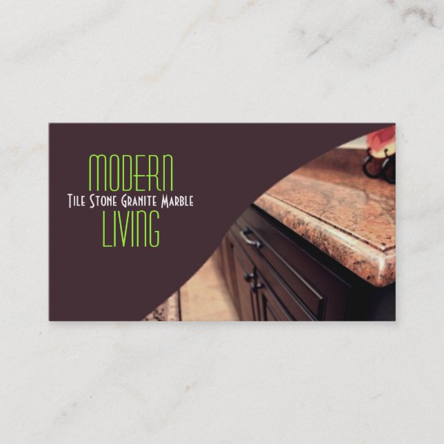 Tile Stone Granite Marble Construction Business Visitkort (Framsida)