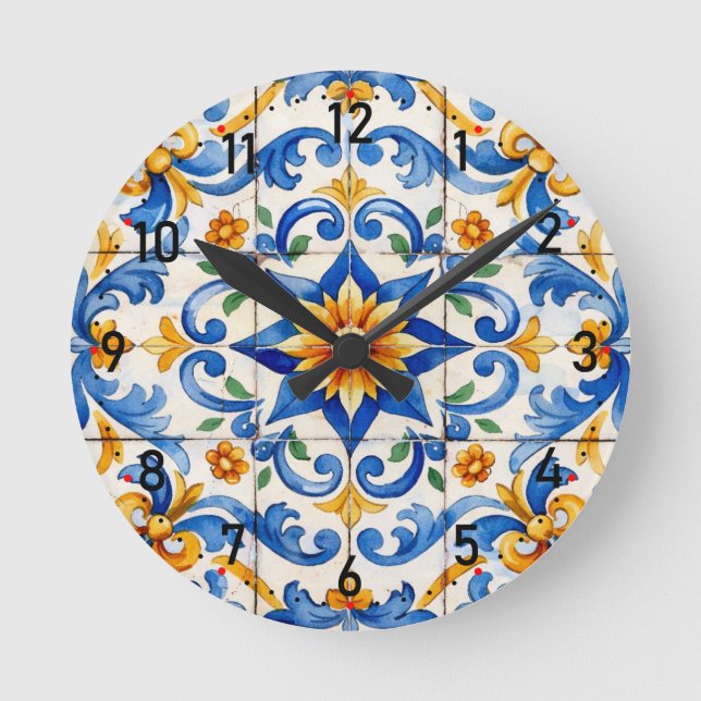 Tile Time Fiesta Clock Rund Klocka (Framsida)