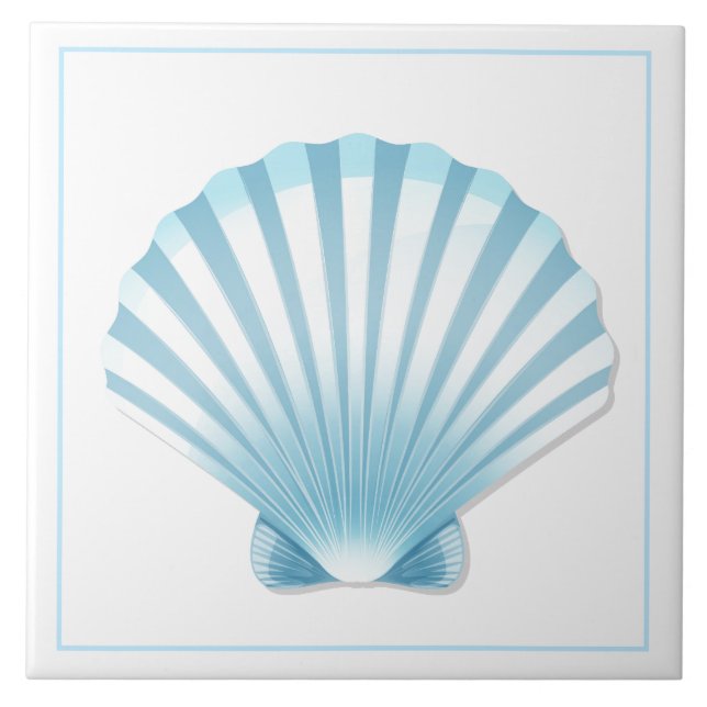 Tile Trivet-Blue-Snäcka Kakelplatta (Framsidan)