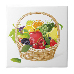 Tile Trivet-Fruit Basket Kakelplatta