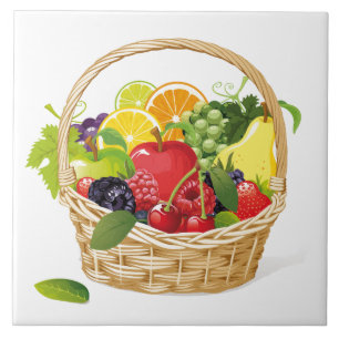 Tile Trivet-Fruit Basket Kakelplatta