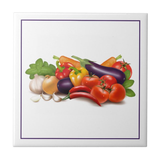 Tile Trivet-Vegetable Group Kakelplatta (Framsidan)
