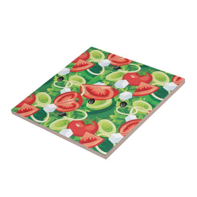 Tile Trivet-Vegetables Kakelplatta (Sidan)