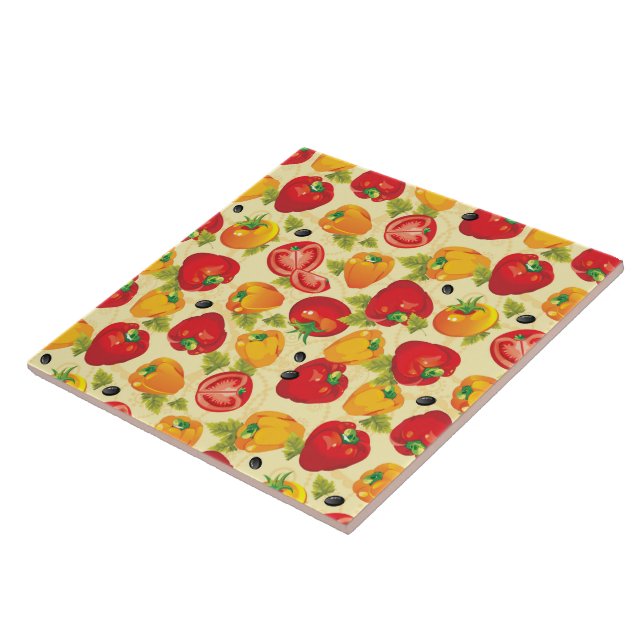 Tile Trivet-Vegetables Kakelplatta (Sidan)