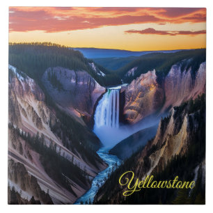 Tile Trivet-Yellowstone Falls Kakelplatta