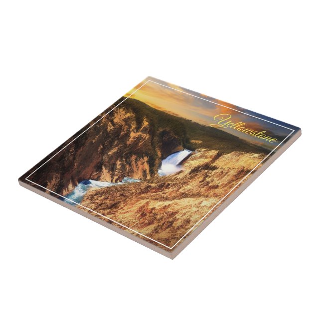 Tile Trivet-Yellowstone Falls Kakelplatta (Sidan)
