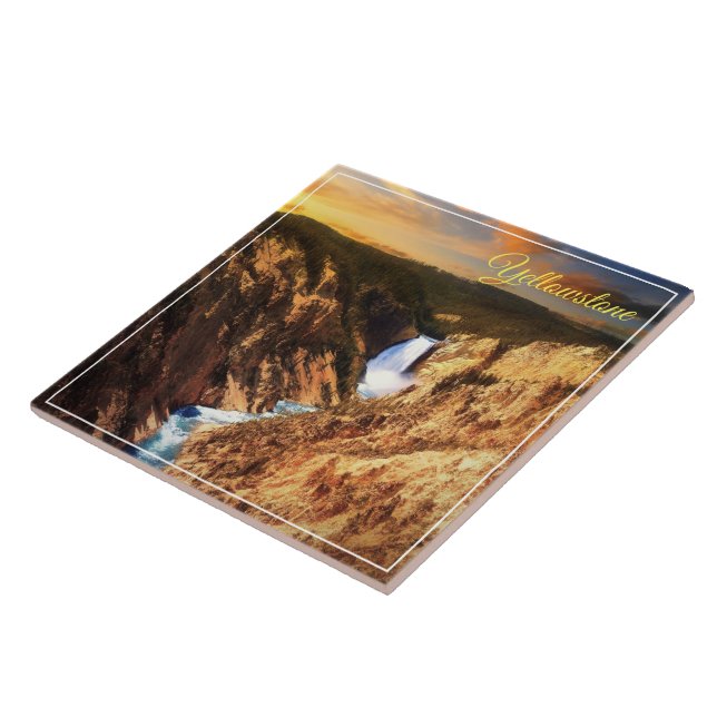 Tile Trivet-Yellowstone Falls Kakelplatta (Sidan)