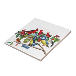 Tile White(Bird Träd) RFPMDesigns ©️ 2024 Kakelplatta