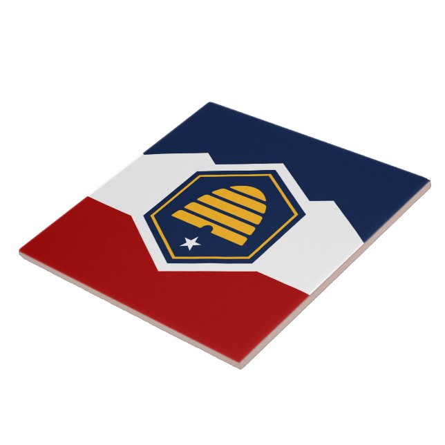 Tile with flag of Utah State, USA Kakelplatta (Sidan)