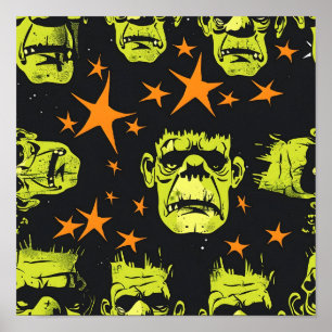 Tiled Frankenstein Mönster Poster