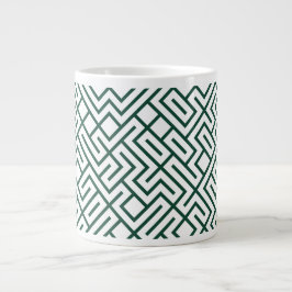 Tiled Lines Generative (Dark Green Line) Unique Jumbo Mugg