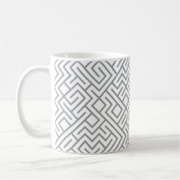Tiled Lines Generative (Grå Linje) Unik Kaffemugg