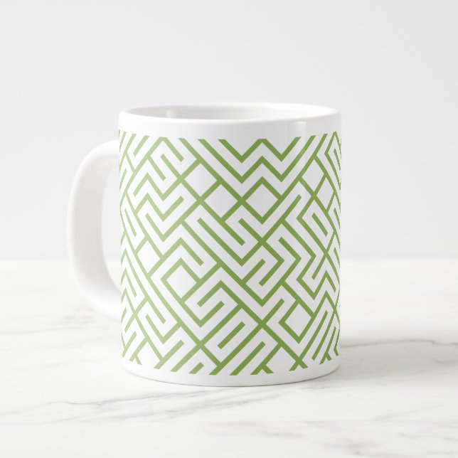 Tiled Lines Generative (Greenery Line) Unique Jumbo Mugg (Framsida vänster)