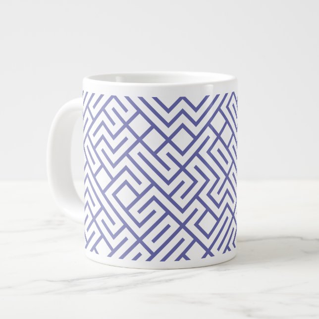 Tiled Lines Generative (Periwinkle Lines) Unique Jumbo Mugg (Framsida vänster)