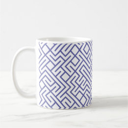 Tiled Lines Generative (Periwinkle Lines) Unique Kaffemugg