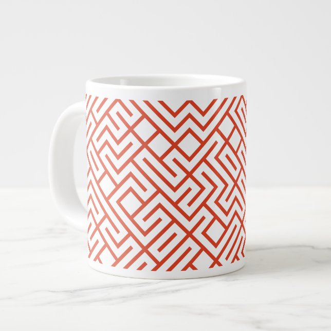 Tiled Lines Generative (Tangerine Line) Unique Jumbo Mugg (Framsida vänster)