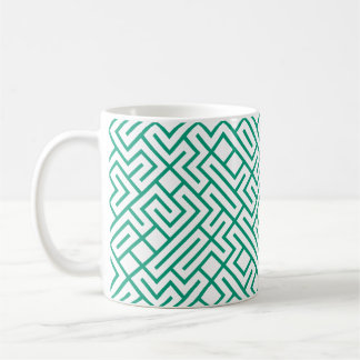 Tiled Linjer 10 PRINT Generative (Emerald Line) Kaffemugg