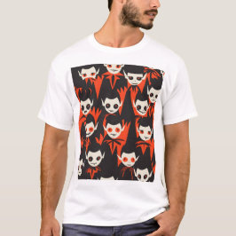 Tiled Vampire Mönster T Shirt