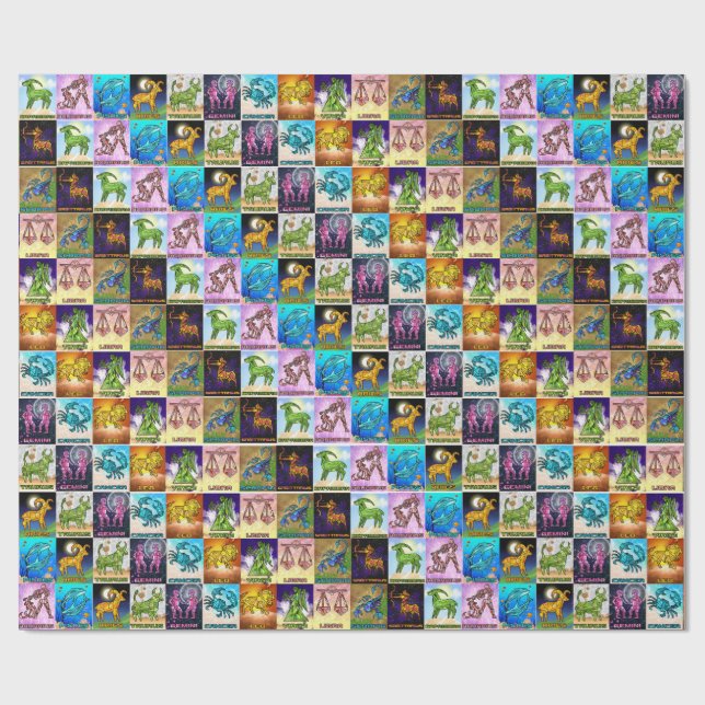Tiled Zodiac Presentpapper (Platt)