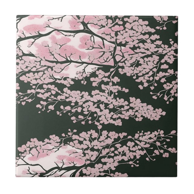 Tiles inspired by Japanese cherry blossoms Kakelplatta (Framsidan)