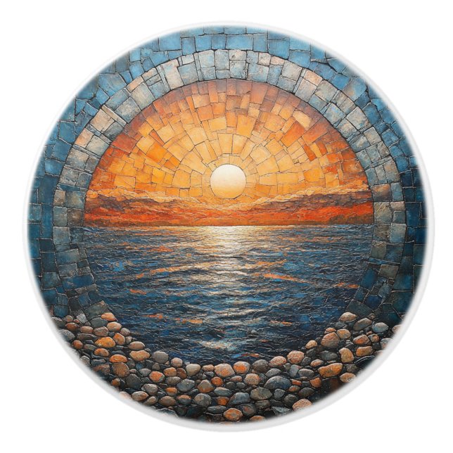Tilework Sunset Ocean Beach House Knopp (Framsidan)