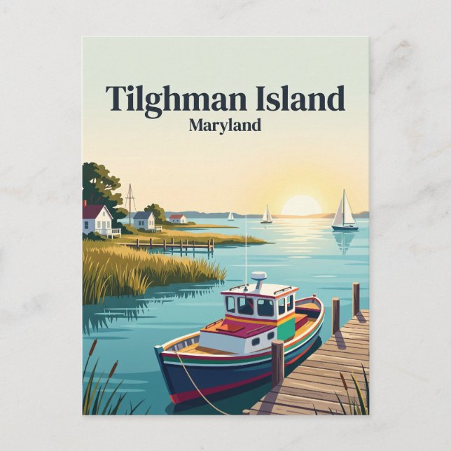 Tilghman Island Maryland Vykort (Framsida)