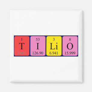 Tilio periodiskt bord namn magnet