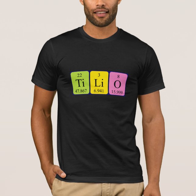 Tilio periodiskt bord namn-skjorta tee shirt (Framsida)