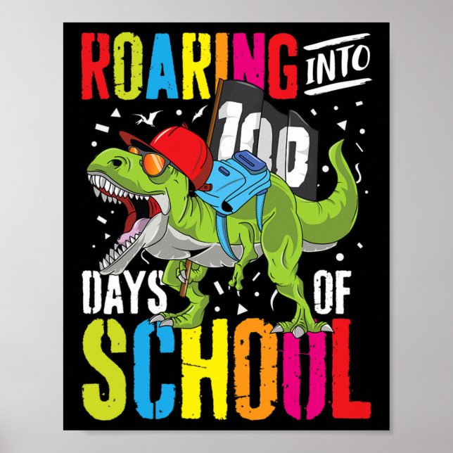 Till 100 dagar med Roligt till Rex Dinosaur Boys Poster (Framsidan)