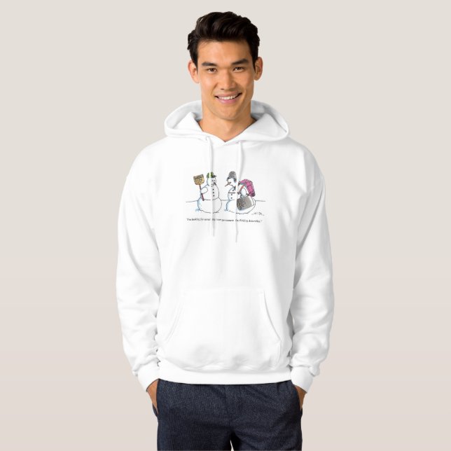 Till Antarktis herr vit huva sweatshirt (Hel framsida)