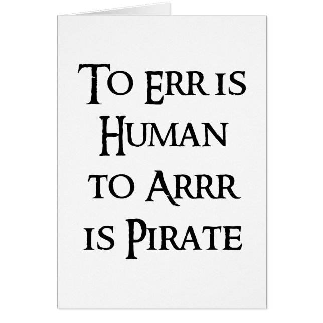 Till Arrr är piraten Hälsningskort (Framsidan)