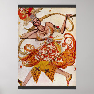 Till Ballettfigurine: Firebird av Bakst Léon (bäst Poster