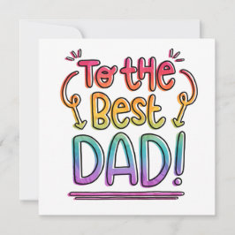 till bästa Pappa Fars dag-regnbågsmodern Julkort