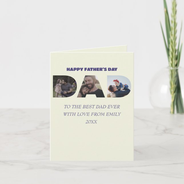 TILL BÄSTA PAPPA NÅGONSIN 3 PHOTO FARS DAG INBJUDAN (Framsida)