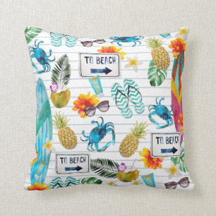 Till Beach Mönster-sommaren Kudde