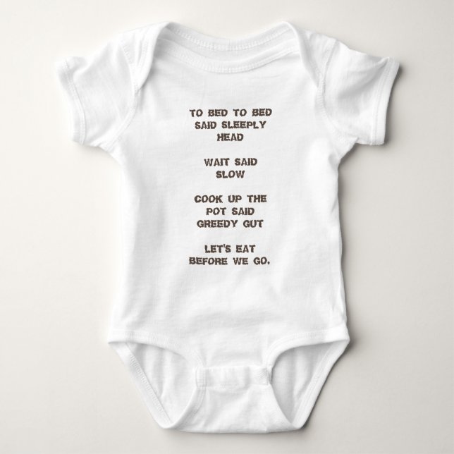 Till Bed/Baby Jersey Bodykostym T Shirt (Framsida)