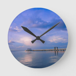 Till blått rund klocka