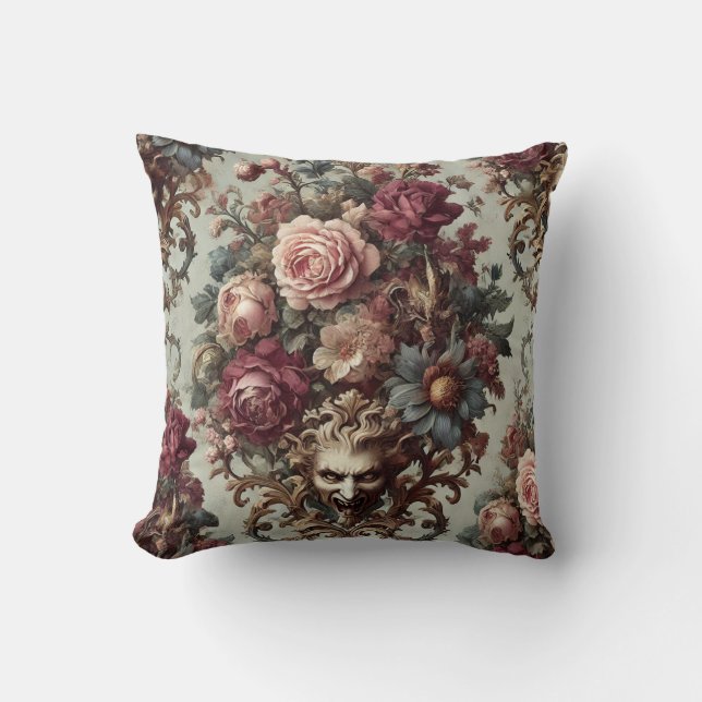 🌺 till Bloom - den gotiska Baroque-Blommigten Kudde (Framsida)