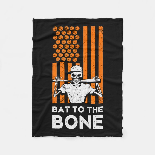Till Bone Halloween Baseball Skeleton Baseball B Fleecefilt (Framsidan)