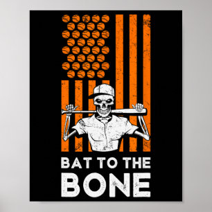 Till Bone Halloween Baseball Skeleton Baseball B Poster