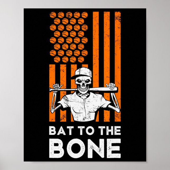 Till Bone Halloween Baseball Skeleton Baseball B Poster (Framsidan)