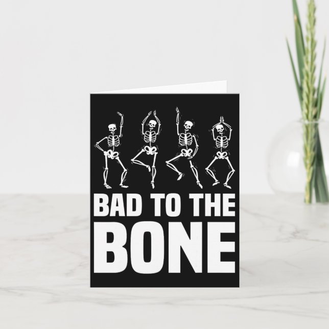 Till Bone Skeleton Funny Halloween Skeleton Kort (Framsida)