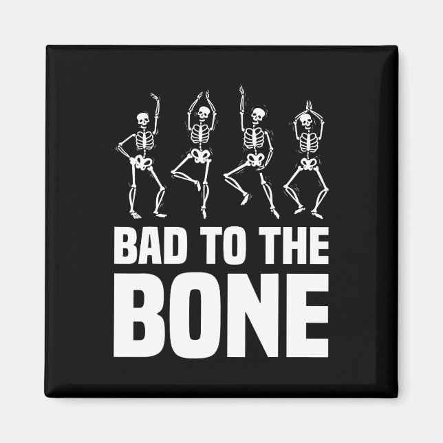 Till Bone Skeleton Funny Halloween Skeleton Magnet (Framsidan)