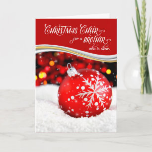till Brother jul Cheer Red Snowflake Ornament Helgkort