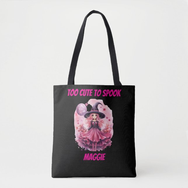 Till Cute to Spook Witch Personlig Halloween Tygkasse (Framsida)